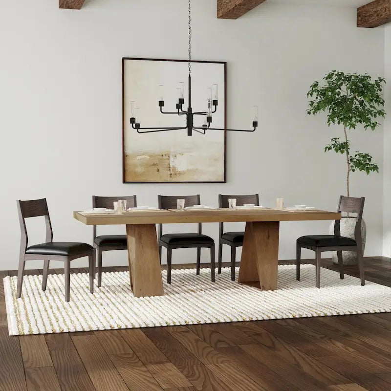 Tavolo da pranzo in rovere di recupero, stile di transizione (finitura naturale)