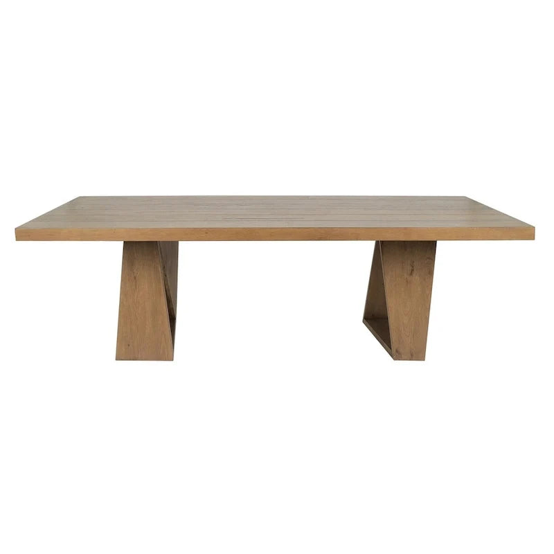 Reclaimed Oak Transitional Style Dining Table (Natural Finish)