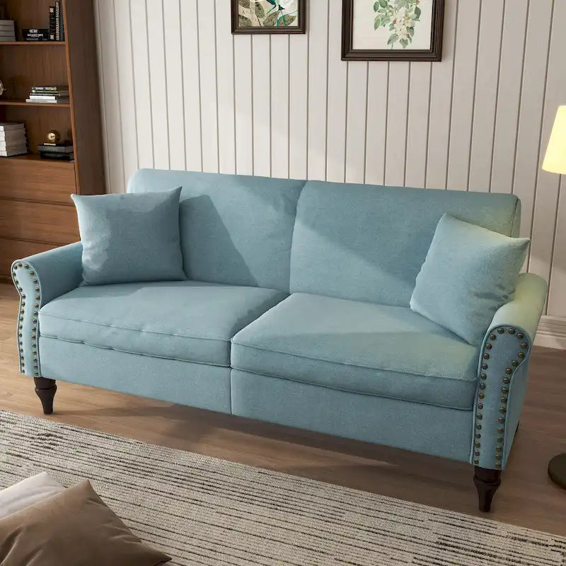 Divanetto moderno da 73 con finiture a borchie