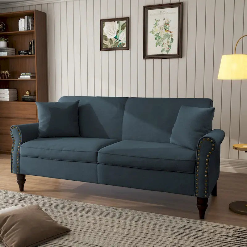 Divanetto moderno da 73 con finiture a borchie