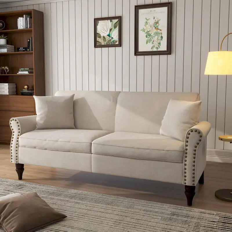 Divanetto moderno da 73 con finiture a borchie
