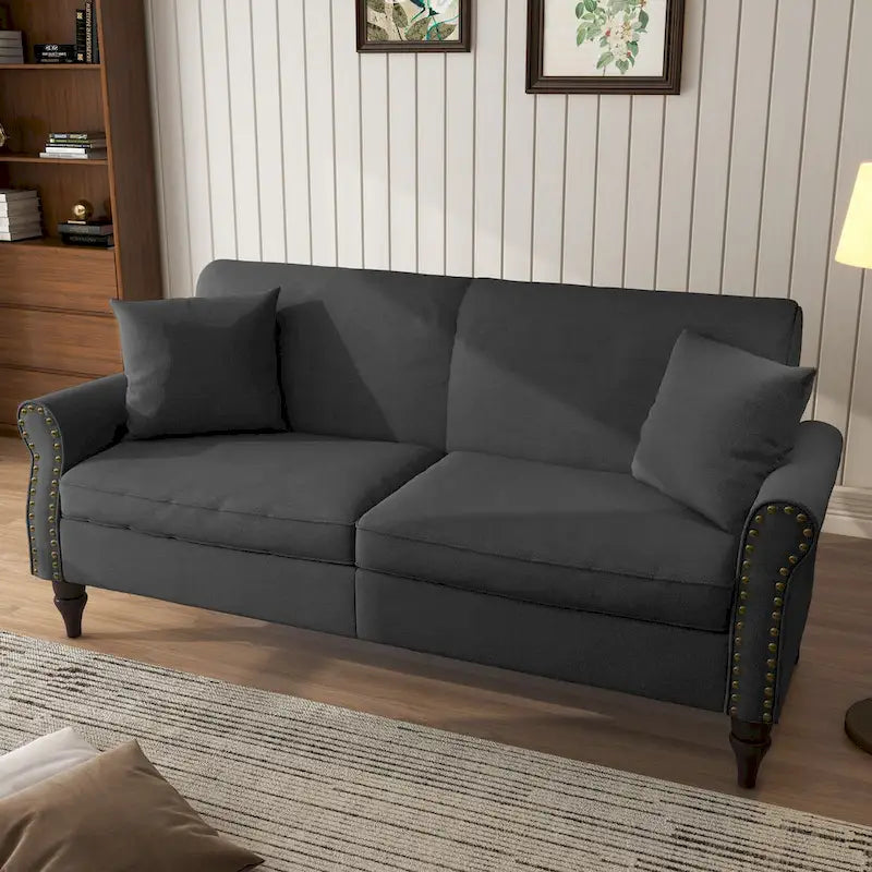 Divanetto moderno da 73 con finiture a borchie