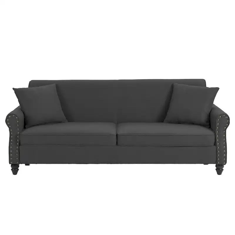 Modern 73 Nailhead Trim Loveseat Sofa