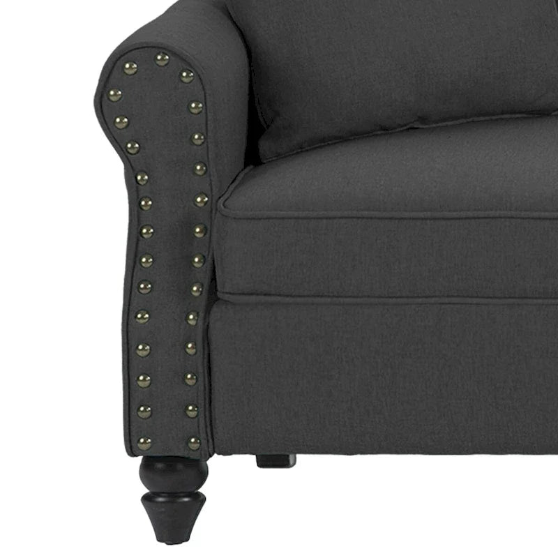 Modern 73 Nailhead Trim Loveseat Sofa