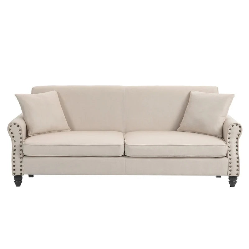 Modern 73 Nailhead Trim Loveseat Sofa