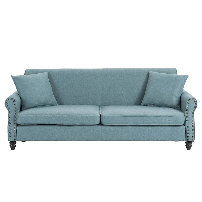 Modern 73 Nailhead Trim Loveseat Sofa