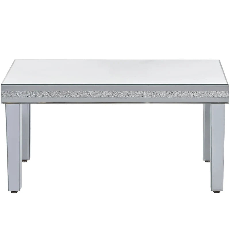 Mirrored Coffee Table with Adjustable Height