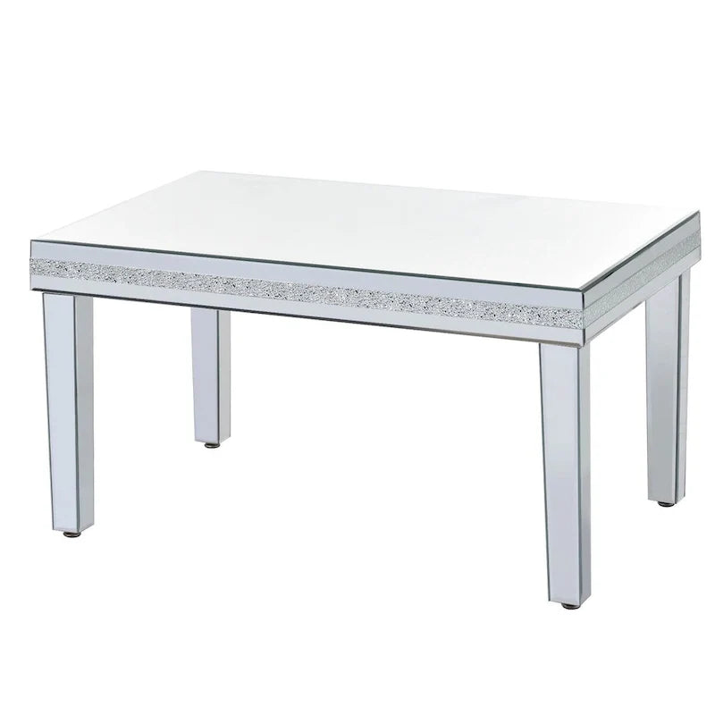 Mirrored Coffee Table with Adjustable Height