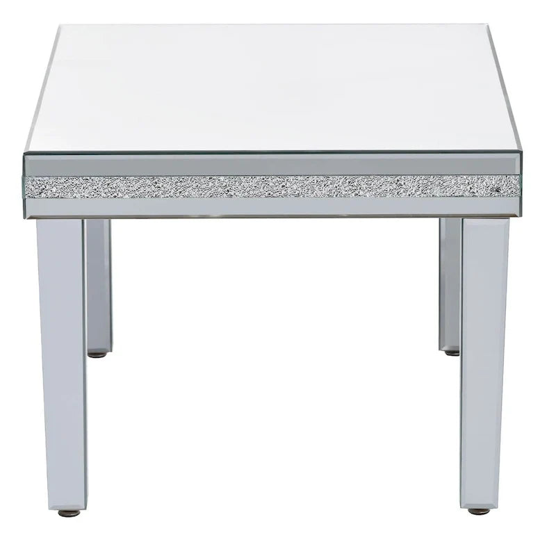 Mirrored Coffee Table with Adjustable Height